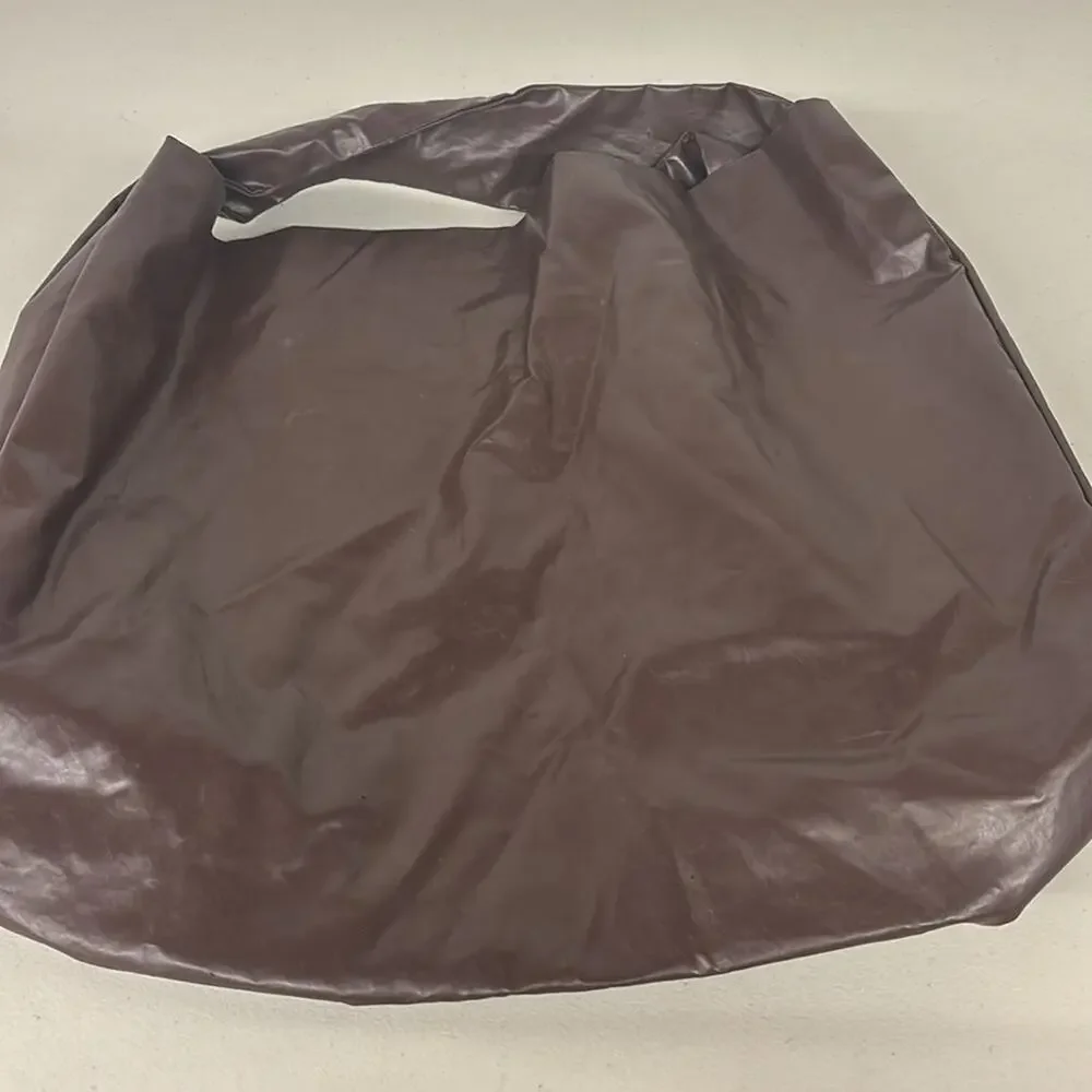 Kassl editions Tote shoulder skai dark brown faux leather tote bag purse XL